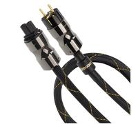 JJmooer 10AWG Cavo Alimentazion Hifi Schermato，Con Anello In Ferrite,High-End Audiofilo Rame Privo Di Ossigeno Audio（1.5m）