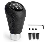 JJNIENUS Pomelli Leva Cambio Auto per Volvo C30 S80L C70 V50 S40, 5 Marce Leva Cambio Manuale Universale in Pelle Sostituzione Manopola Cappuccio con 3 Adattatori 8/10/12mm,A/Black Black Line