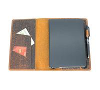 JJNUSA Custodia in pelle compatibile con Leuchtturm1917 formato A5 medio (14,6 x 21 cm) copertina diario di viaggio in pelle invecchiata ricaricabile diario di scrittura fiore marrone