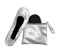 JJOnlineStore - Pieghevole After Shoes con Borsa per Trasporto, Misura 39, Pelle Sintetica (Silver)