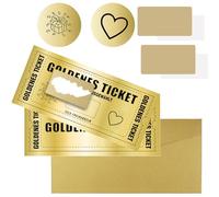 JJPJL 2 Pezzi Golden Ticket,Idee Regalo per Chi Ama Viaggiare,Biglietto Viaggio Sorpresa Gratta e Vinci,Biglietto Gratta e Vinci Viaggio,pour Les Vacances,Les Voyages,Les Anniversaires(20 * 9 cm)