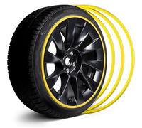 JJQFLB 8M Striscia Protettiva per Cerchioni Auto, Compatibile per Hong Qi HS3 PHEV E-HS3 HS7 PHEV E-HS9, Anello Decorativo per Cerchioni, Adesivo anticollisione,1-Yellow