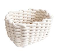 JJQHYC Cesto portaoggetti in corda di cotone intrecciata, cestino portaoggetti in corda bianca, cestino da scrivania organizer per bagno, per armadio, decorazione per la cameretta dei bambini