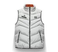 jjqnkjxc Gilet senza maniche da uomo imbottito caldo - Bi-m.o_ta Cappotto esterno leggero con collo alto - Giacche casual plus size per autunno-inverno, grigio, XXL