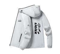 jjqnkjxc Li-g.i_er - Giacca da uomo con cappuccio, fodera in pile spessa e antivento, calda e confortevole, per autunno e inverno, Grigio Fleece, XL