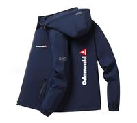 jjqnkjxc Ode-n.w_ald - Giacca da uomo con cappuccio, fodera in pile spessa e antivento, calda e confortevole, per autunno e inverno, Blu Fleece, XL