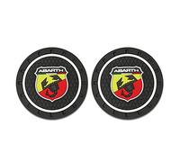 JJRY 2 Pezzi Auto Sottobicchieri per Fiat 500 Abarth Punto Panda Impermeabili Antiscivolo Silicone Sottobicchieri Auto Accessori Interni