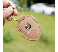JJRY Auto Portachiavi per Alfa Romeo Giulia Stelvio Portachieve Catena Chiave con Logo Auto Accessori,Crystal Brown