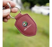 JJRY Auto Portachiavi per Alfa Romeo Giulia Stelvio Portachieve Catena Chiave con Logo Auto Accessori,Volcanic Red