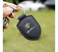 JJRY Auto Portachiavi per Alfa Romeo Giulia Stelvio Portachieve Catena Chiave con Logo Auto Accessori,Black Style
