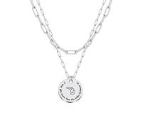 JJTZX Collana girocollo a strati con scritta "I Love You More Than The Miles Between Us", con ciondolo a forma di mappa dello stato americano, regalo per relazioni a lunga distanza, Acciaio