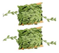 JJUNW 20 m di nastro artificiale per piante verdi, 2 rotoli di nastro per piante artificiali, foglie di vite, verde, ghirlanda decorativa, foglie di edera, nastro decorativo per stanza, matrimoni,