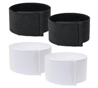 JJUNW 4 confezioni di supporti per parastinchi, supporti per calzini da calcio con chiusura in Fibbia rapida, supporti antiscivolo per parastinchi per uomini, donne e bambini (nero + bianco)