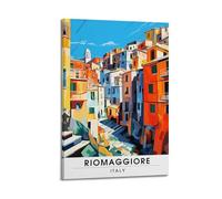 JJUPUV Riomaggior - Poster vintage da parete con motivo viaggi italiani, stampa su tela, decorazione per soggiorno e casa, 60 x 90 cm
