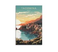 JJUPUV Taormina Italy - Poster vintage da appendere alla parete, decorazione per camera da letto, 50 x 75 cm