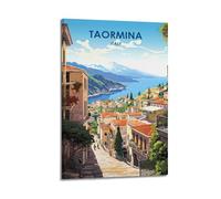 JJUPUV Taormina Italy - Poster vintage da parete, decorazione artistica da parete su tela, per soggiorno e casa, 20 x 30 cm
