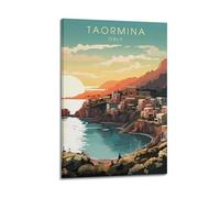 JJUPUV Taormina Italy - Poster vintage su tela, stampa artistica da parete, decorazione moderna per camera da letto, 40 x 60 cm