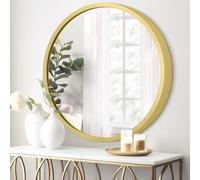 JJUUYOU Specchio rotondo circolare da parete con cornice in metallo piccoli specchi accessori per la casa shabby chic regali per donne e madri, oro