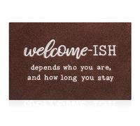 JJUUYOU Zerbini di benvenuto per esterni per porta d'ingresso, ingresso interno, basso profilo, antiscivolo, tappetini posteriori in gomma per pavimento, divertente benvenuto, decorazione per ingresso