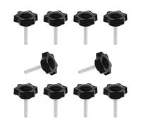 JJWNMLL 10 viti di bloccaggio a stella, M6 x 35 mm, viti a testa cilindrica, filettatura di ricambio, pomello a stella, vite di serraggio, impugnatura nera