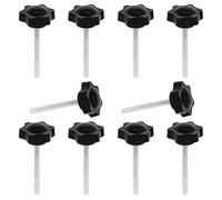 JJWNMLL 10PCS vite di serraggio manopola stella vite M6 * 60mm viti pollice bulloni filettatura sostituzione manopola mano stella vite di serraggio, presa nera