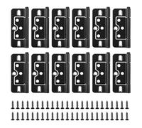 JJWNMLL Cerniere per porte 12PCS, Cerniere a filo nere - 76 * 34mm (3 pollici), Cerniera a filo per porta non mortasa senza rumore a bilico con viti per armadio, armadio da finestra, guardaroba