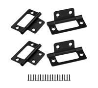 JJWNMLL Cerniere per porte, 4 pezzi, nere a filo, 51 x 25 mm, cerniere a incasso con viti per armadi, armadi, finestre, cassetti, scatole, armadi