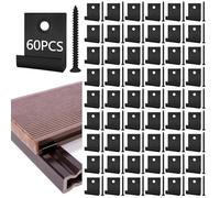 JJWNMLL Clip per decking composite, 60 pezzi, clip di fissaggio nascoste con vite autofilettante, accessori fai da te (60 pezzi, clip nascoste per pavimenti in composito)