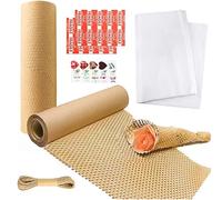 JJWNMLL Confezione di carta a nido d'ape, 30 cm x 30 m, confezione protettiva ecologica con corda di canapa da 20 m e 20 etichette adesive, 30 carta velina bianca