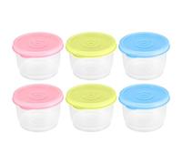 JJWUYUE 6 Pezzi Contenitori per Alimenti con Coperchio, 160ml Contenitori di Spezie, Anti-Perdita, Riutilizzabili per Salse e Spezie, Adatta per Microonde e Congelatore
