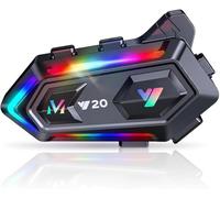 JJXCYH Motorbike helmet Bluetooth Testa, Orecchiette Music Condivisa Cancella Rumore Doppio Testa Orecchiette Forte Basso/IPX6 Waterproof Compatible Tutti i Caschi 1000mAh