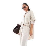 JJXX - Camicia beige a righe in misto lino-Neutro 34