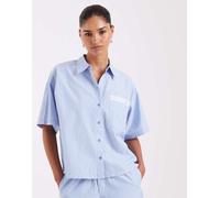 JJXX - Camicia blu a righe in popeline in coordinato 46