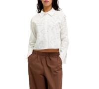 Jjxx camicia donna in pizzo Sangallo manica lunga panna