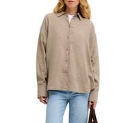 Jjxx camicia donna misto lino manica lunga beige