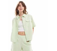 JJXX - Camicia oversize taglio corto verde a righe in coordinato 34