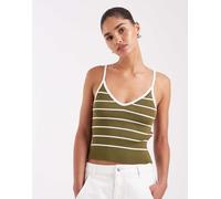 JJXX - Canotta in maglia verde a righe 46