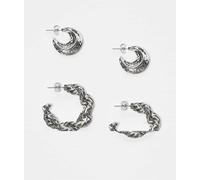 JJXX - Confezione da 2 paia di orecchini argento con design vario One Size