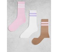 JJXX - Confezione da 3 paia di calzini sportivi bianco misto One Size