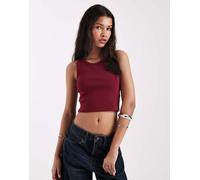 JJXX - Fallon - Canotta bordeaux a coste taglio corto-Rosso 44