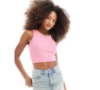 JJXX - Fallon - Canotta rosa a coste taglio corto 40-42