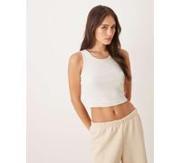 JJXX - Fallon - Canotta taglio corto beige chiaro a coste-Neutro 34