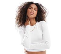 JJXX - Feline - Crop top bianco a coste 38