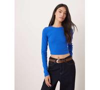 JJXX - Feline - T-shirt a maniche lunghe blu a coste 46