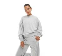 JJXX - Felpa grigia squadrata in coordinato-Grigio 34