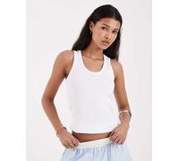 JJXX - Frida - Canotta bianca a coste-Bianco 40-42