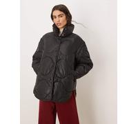 JJXX - Giacca accollata oversize trapuntata nera-Nero 44