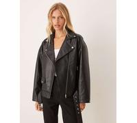 JJXX - Giacca biker in pelle sintetica nera-Nero 38