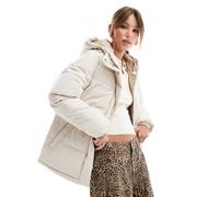 JJXX - Giacca color panna con coulisse e cappuccio-Bianco 34
