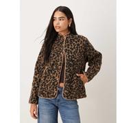 JJXX - Giacca leopardata multicolore in peluche 34